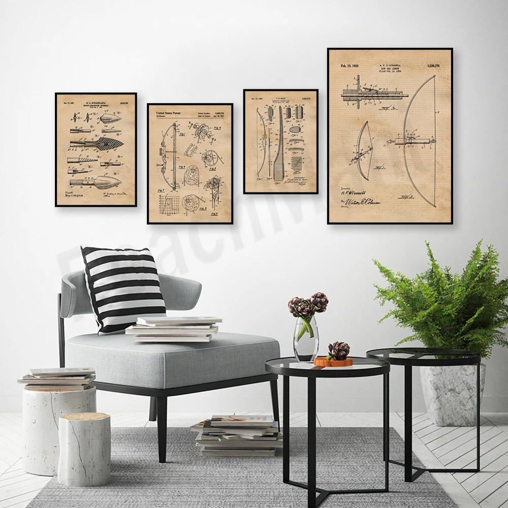 Vintage bow and arrow patent p - Outdoor Hunting Paintings recension och pris