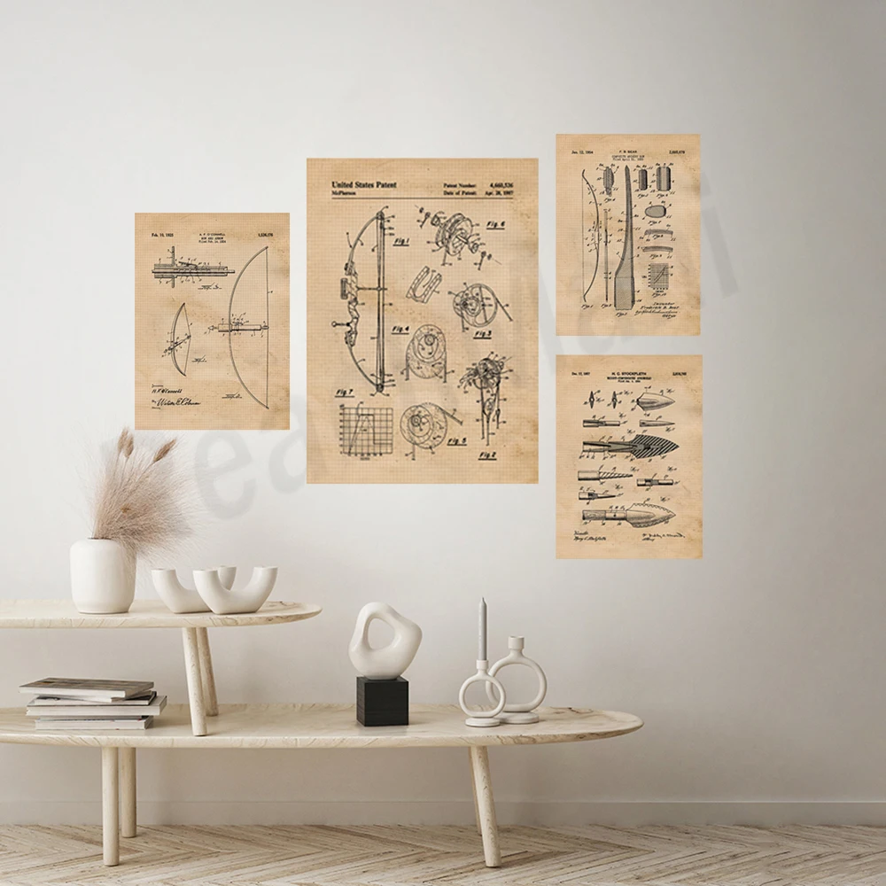 Vintage bow and arrow patent p - Outdoor Hunting Paintings recension och pris