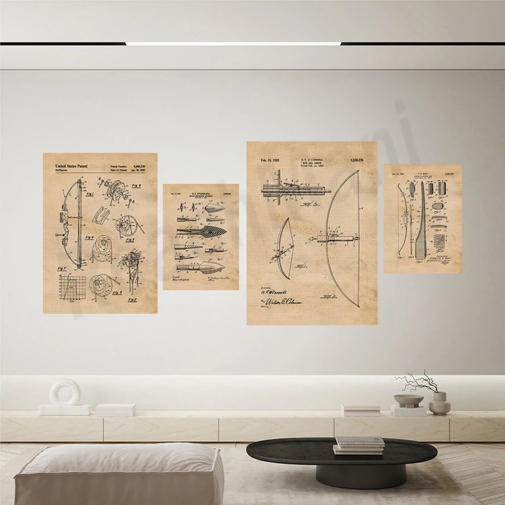 Vintage bow and arrow patent p - Outdoor Hunting Paintings recension och pris