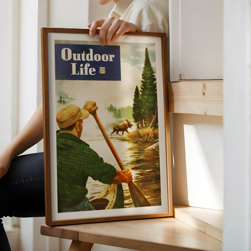 Vintage Colorful Fishing Poste - Outdoor Hunting Paintings recension och pris