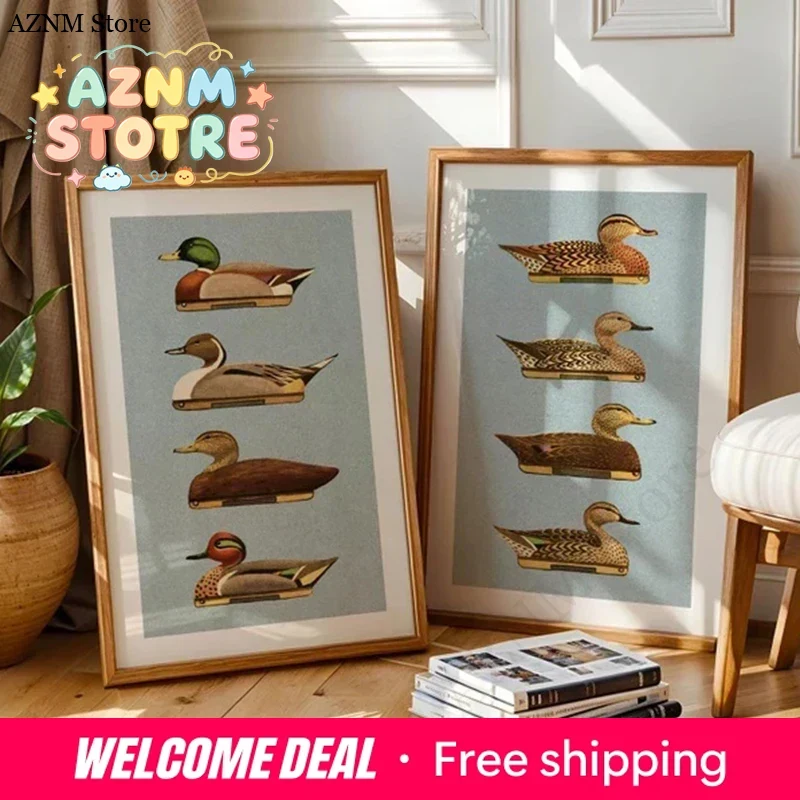 Retro Duck Prints Outdoors Art - Outdoor Hunting Paintings recension och pris