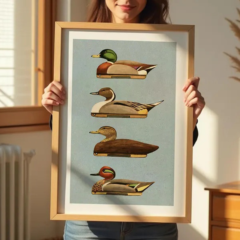 Retro Duck Prints Outdoors Art - Outdoor Hunting Paintings recension och pris