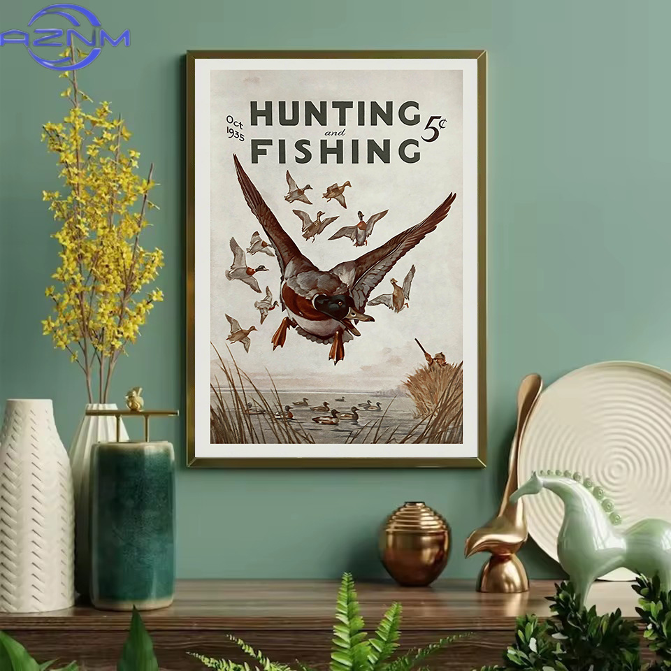 AZNM Retro Wildlife Outdoor Hu - Outdoor Hunting Paintings recension och pris